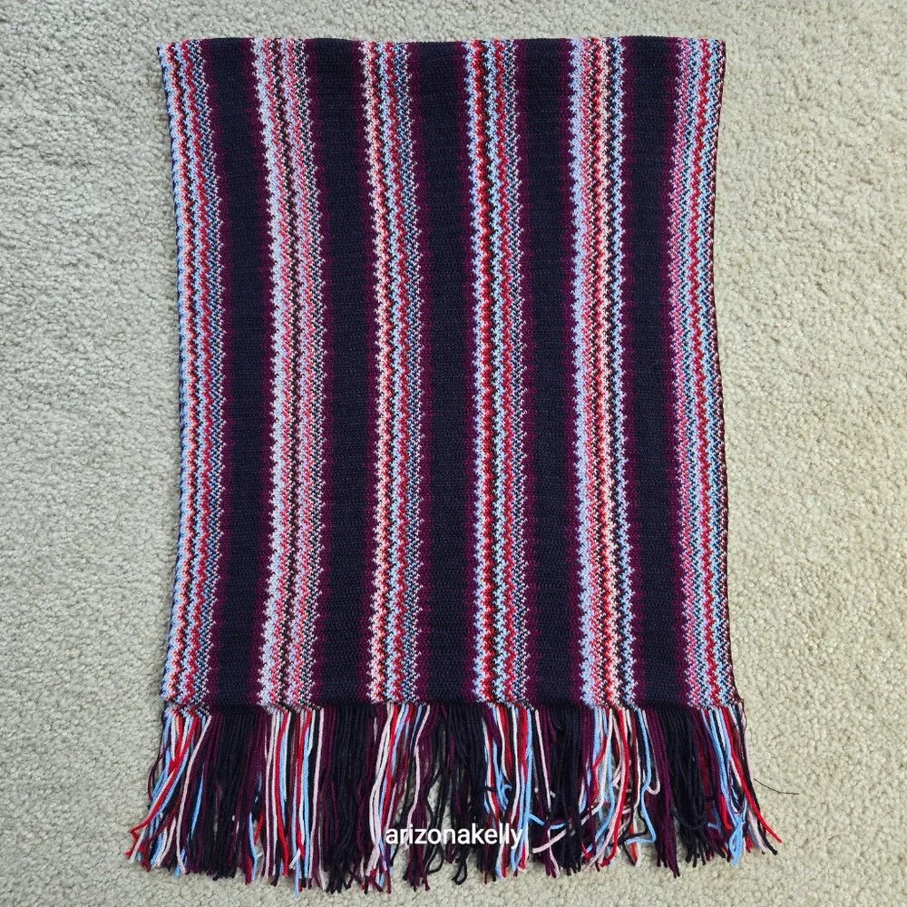 NWT Missoni Zig Zag Scarf Purple Red Blue